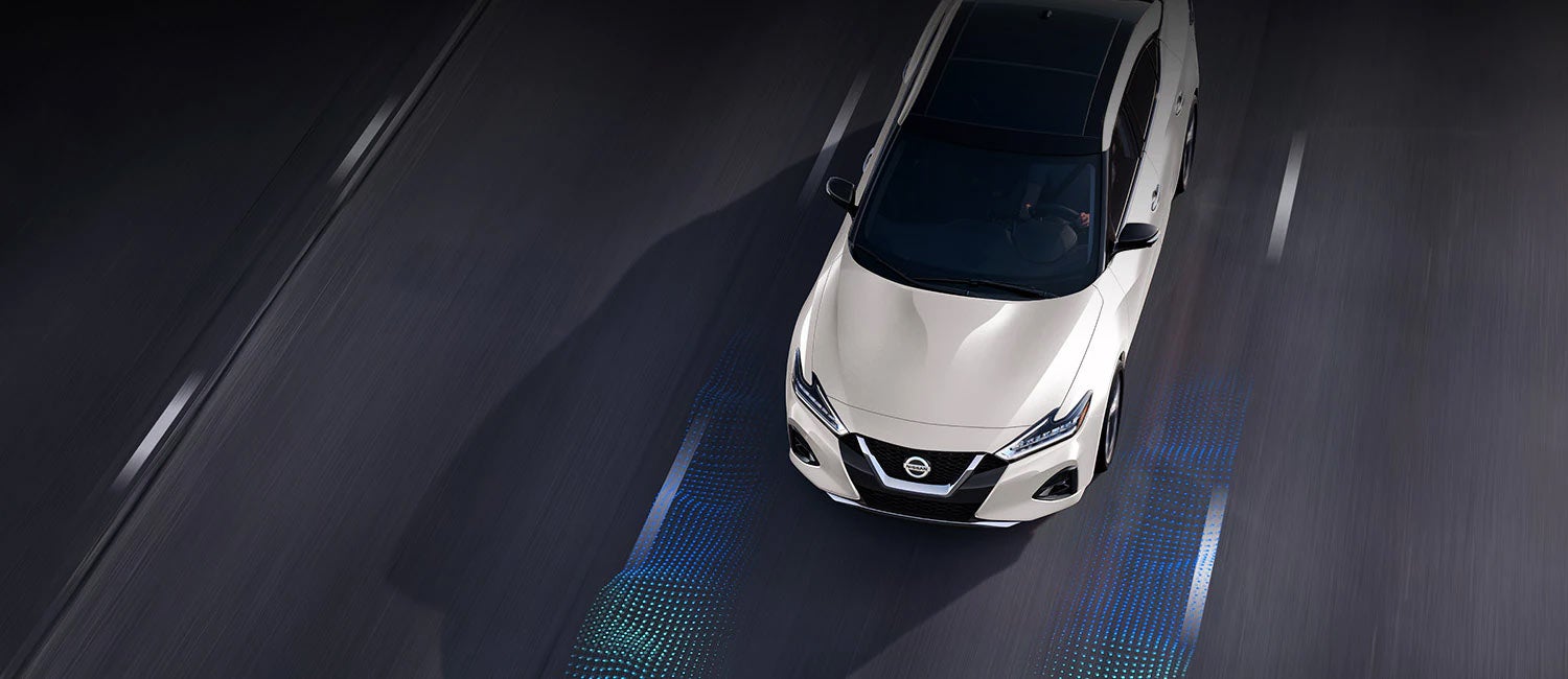 2022 Nissan Maxima illustrating lane sensing technology of safety shield 360 | Mitchell Nissan in Enterprise AL
