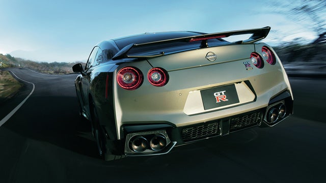 2024 Nissan GT-R seen from behind driving through a tunnel | Mitchell Nissan in Enterprise AL